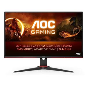 AOC Gaming 27G2ZNE Écran Full HD 27 Pouces, 240 Hz, MPRT 0,5 ms, FreeSync Premium. (1920x1080, HDMI 1.4, DisplayPort 1.2) Noir/Rouge - Publicité