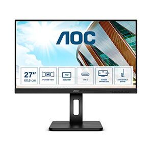 AOC Moniteur 27P2C 68 cm (27 pouces) (HDMI, DisplayPort, station d’accueil USB-C, hub USB, temps de réponse de 4 ms, 1920x1080, 75 Hz, pivot) noir - Publicité