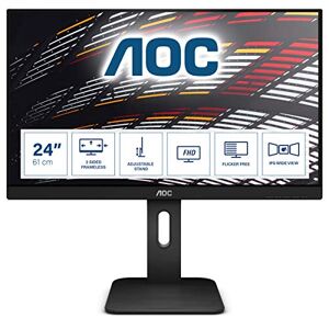 AOC Écran X24P1 61,1 cm (24 pouces) (DVI, HDMI, dalle IPS, hub USB, temps de réponse de 4 ms, DisplayPort, 1920x1200, pivot) noir - Publicité