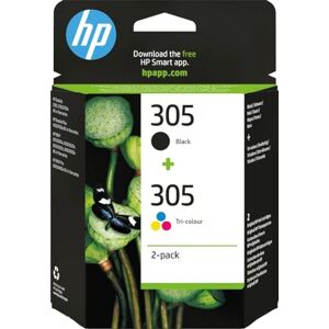 HP 305 Pack de 2 Cartouches d'Encre Noire et Trois Couleurs Authentiques (6ZD17AE) - Publicité