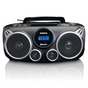Lenco SCD-100 BK Lecteur CD Portable avec Lecteur MP3 Bluetooth (USB, Lecteur de Carte SD, AUX, Port Casque) Noir/argenté - Publicité