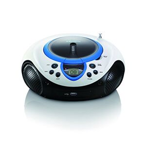 Lenco Radio Lecteur CD SCD-38 Radio Portable MP3 USB FM Fonctionne sur adaptateur et sur piles Bleu - Publicité