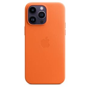 Apple Coque en Cuir avec MagSafe pour iPhone 14 Pro Max Orange ​​​​​​​ - Publicité