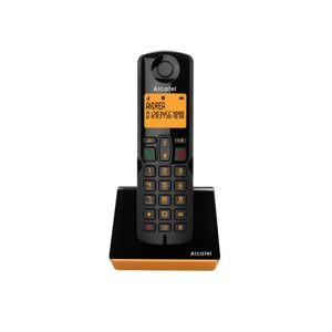 Alcatel S280 noir et orange, mains libres, fonction blocage des appels indesirables, Repertoire 50 noms et numéros - Publicité
