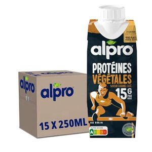 Alpro Boisson végétale Soja protéine goût caramel café 250ml Lot de 15x250ml - Publicité