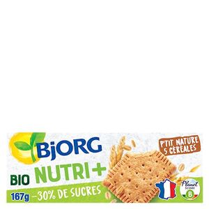 BJORG Biscuits P'tit Nature 5 Céréales Blé Complet Riche En Fibres Fabriqué En France -167g - Publicité