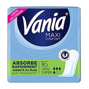 Vania Serviettes Super Maxi Confort, Le paquet de 16 - Publicité