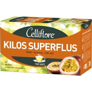 CELLIFLORE Thé Kilos Superflus Drainage Oxydation Des Graisses Réduction De La Fatigue Arôme Fruit De La Passion 20 Sachets - Publicité