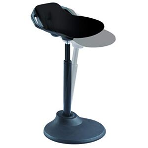 ALBA Tabouret ergonomique Flexy Noir en acier et polypropylène, assise tissu, Base ABS L43 x H25 x H44 cm - Publicité