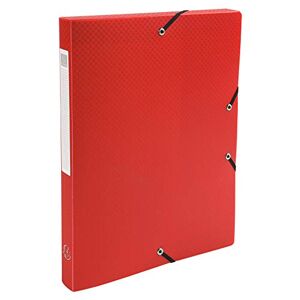 EXACOMPTA Réf. 59685E 1 boite de classement avec élastiques Opak en polypropylène dos 2,5 cm dimensions 25 x 33 cm pour format A4 couleur rouge livrée montée - Publicité