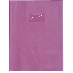 Calligraphe 72206C Un Protège-Cahier Grain Cuir Violet A4 21x29,7 cm 22/100ème avec Porte-Étiquette PVC Opaque - Publicité