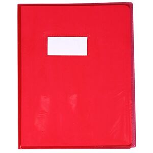 Calligraphe 73003C Un Protège-Cahier Cristalux Rouge 17x22 cm 22/100ème avec Porte-Étiquette PVC Transparent Lisse - Publicité