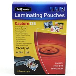 Fellowes 5306901 Pochettes de Plastification Brillantes 125 Microns 75x105 mm (Format Badge) par 100 - Publicité