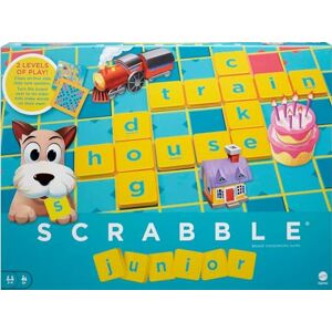 Mattel Scrabble Junior, Jeu de Société et de Lettres pour enfants dès 6 ans, version anglaise, Y9667, L'emballage peut varier - Publicité