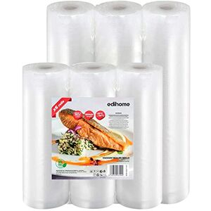 edihome , Sac Sous Vide Alimentaire, Set 6 Rouleau, 20x300cm + 28x300cm, Sachet, sans BPA, Sous Videuse Alimentaire, Conservation, pour le Cuisine, Plastique (6 Rouleau 20cm + 28cm) - Publicité