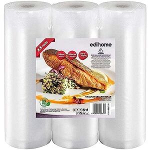 edihome , Sac Sous Vide Alimentaire, 3 Rouleau, 28x300cm, Sachet, sans BPA, Sous Videuse Alimentaire, Conservation, pour le Cuisine, Plastique (28x300cm) - Publicité