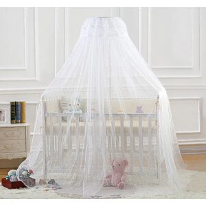 AVOSDIM Moustiquaire ciel de lit pour lit bébé tissu Jacquard Déco blanc