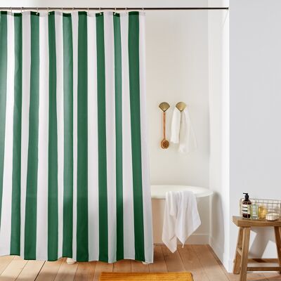 La Redoute Interieurs Ριγέ Κουρτίνα Μπάνιου 200x180 Cm Πρασινο 200x180 Cm La Redoute Interieurs Ριγέ Κουρτίνα Μπάνιου 200x180 Cm Πρασινο 200x180 Cm