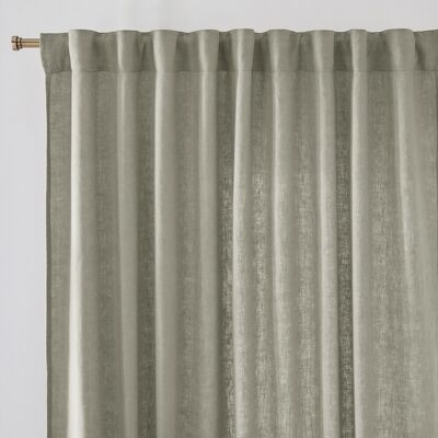 La Redoute Interieurs Λινή Κουρτίνα Με Τρέσα Και Σούρες 250x140 Cm Πρασινο 250x140 Cm, 350x140 Cm La Redoute Interieurs Λινή Κουρτίνα Με Τρέσα Και Σούρες 250x140 Cm Πρασινο 250x140 Cm, 350x140 Cm