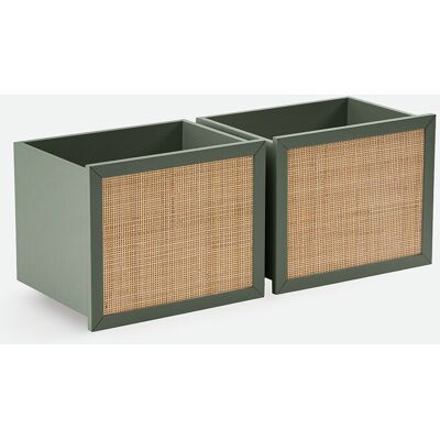 La Redoute Interieurs Σετ 2 Κουτιά Με Ροδάκια Υ37cm Πρασινο One Size La Redoute Interieurs Σετ 2 Κουτιά Με Ροδάκια Υ37cm Πρασινο One Size