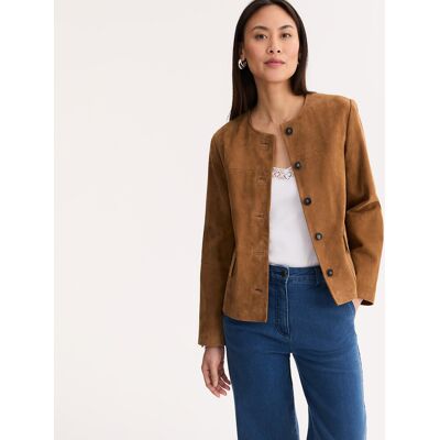 Anne Weyburn Δερμάτινο Σουέτ Jacket Με Σούστες Καφε 44, 46, 52, 50 Anne Weyburn Δερμάτινο Σουέτ Jacket Με Σούστες Καφε 44, 46, 52, 50
