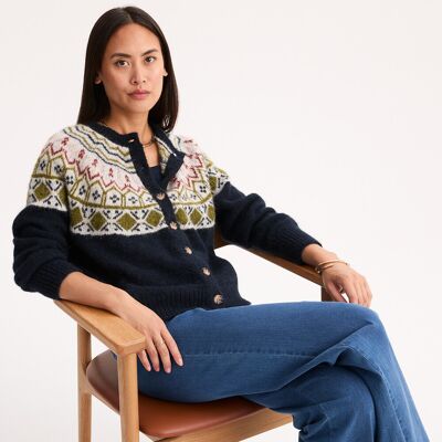 Anne Weyburn Ζακάρ Ζακέτα Από Μείγμα Αλπακά Μπλε Medium Anne Weyburn Ζακάρ Ζακέτα Από Μείγμα Αλπακά Μπλε Medium