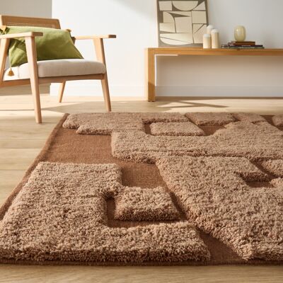 Χειροποίητο χαλί από μαλλί Elfiga της La Redoute Interiors - 120x170cm, Οργανικός σχεδιασμός Χειροποίητο χαλί από μαλλί Elfiga της La Redoute Interiors - 120x170cm, Οργανικός σχεδιασμός