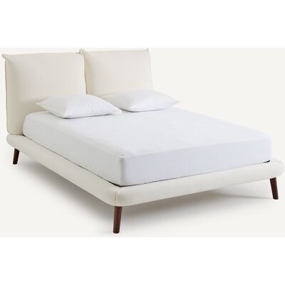 Am.Pm Διπλό Κρεβάτι Από Βαμβάκι Λινό Μ177xπ230xυ106cm Λευκο 180x200 Cm, 160x200 Cm Am.Pm Διπλό Κρεβάτι Από Βαμβάκι Λινό Μ177xπ230xυ106cm Λευκο 180x200 Cm, 160x200 Cm