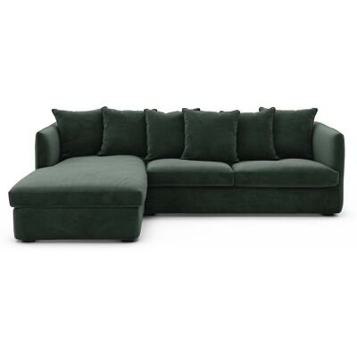 Am.Pm Γωνιακός Καναπές Από Βελούδο Μ175xπ260xυ82cm Πρασινο Δεξιός, Αριστερός Am.Pm Γωνιακός Καναπές Από Βελούδο Μ175xπ260xυ82cm Πρασινο Δεξιός, Αριστερός