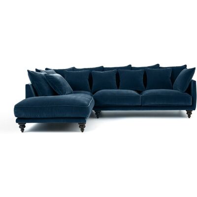 Am.Pm Γωνιακός Καναπές Από Βελούδο Μ206xπ279xυ93cm Μπλε Αριστερός, Δεξιός Am.Pm Γωνιακός Καναπές Από Βελούδο Μ206xπ279xυ93cm Μπλε Αριστερός, Δεξιός