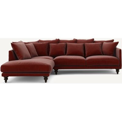 Am.Pm Γωνιακός Καναπές Από Βελούδο Μ206xπ279xυ93cm Κοκκινο Δεξιός, Αριστερός Am.Pm Γωνιακός Καναπές Από Βελούδο Μ206xπ279xυ93cm Κοκκινο Δεξιός, Αριστερός