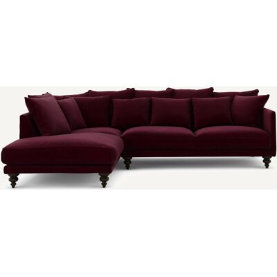 Am.Pm Γωνιακός Καναπές Από Βελούδο Μ206xπ279xυ93cm Κοκκινο Αριστερός, Δεξιός Am.Pm Γωνιακός Καναπές Από Βελούδο Μ206xπ279xυ93cm Κοκκινο Αριστερός, Δεξιός