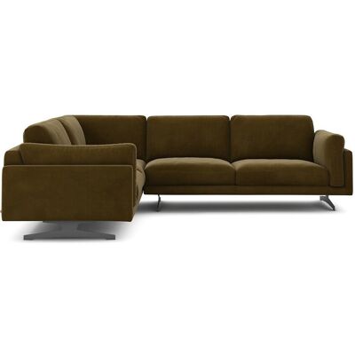 Am.Pm Γωνιακός Καναπές Από Βελούδο Μ227xπ289xυ82cm Καφε Δεξιός, Αριστερός Am.Pm Γωνιακός Καναπές Από Βελούδο Μ227xπ289xυ82cm Καφε Δεξιός, Αριστερός