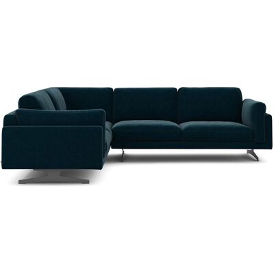 Am.Pm Γωνιακός Καναπές Από Βελούδο Μ227xπ289xυ82cm Μπλε Δεξιός, Αριστερός Am.Pm Γωνιακός Καναπές Από Βελούδο Μ227xπ289xυ82cm Μπλε Δεξιός, Αριστερός