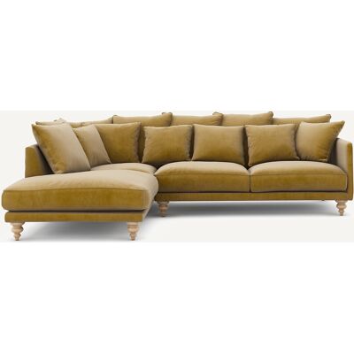 Am.Pm Γωνιακός Καναπές Από Βελούδο Μ206xπ279xυ93cm Καφε Αριστερός, Δεξιός Am.Pm Γωνιακός Καναπές Από Βελούδο Μ206xπ279xυ93cm Καφε Αριστερός, Δεξιός