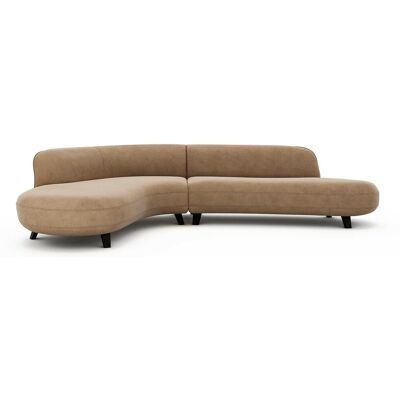 AM.PM Γωνιακός καναπές βελούδο σε μπεζ - Sofa AM.PM Γωνιακός καναπές βελούδο σε μπεζ - Sofa