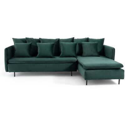 La Redoute Interieurs Γωνιακός Καναπές Από Βελούδο Μ179xπ294xυ68cm Πρασινο Αριστερός, Δεξιός La Redoute Interieurs Γωνιακός Καναπές Από Βελούδο Μ179xπ294xυ68cm Πρασινο Αριστερός, Δεξιός