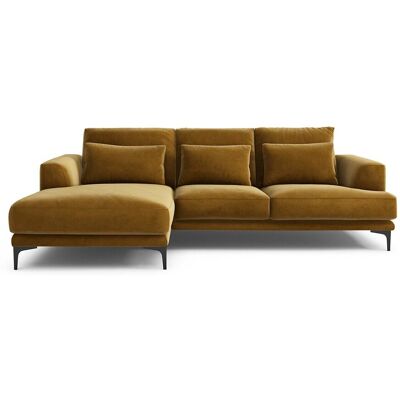 Am.Pm Γωνιακός Καναπές Από Βελούδο Μ149xπ258xυ83cm Καφε Αριστερός, Δεξιός Am.Pm Γωνιακός Καναπές Από Βελούδο Μ149xπ258xυ83cm Καφε Αριστερός, Δεξιός