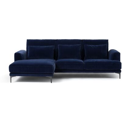 Am.Pm Γωνιακός Καναπές Από Βελούδο Μ149xπ258xυ83cm Μπλε Δεξιός, Αριστερός Am.Pm Γωνιακός Καναπές Από Βελούδο Μ149xπ258xυ83cm Μπλε Δεξιός, Αριστερός