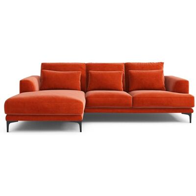 Am.Pm Γωνιακός Καναπές Από Βελούδο Μ149xπ258xυ83cm Κοκκινο Αριστερός, Δεξιός Am.Pm Γωνιακός Καναπές Από Βελούδο Μ149xπ258xυ83cm Κοκκινο Αριστερός, Δεξιός
