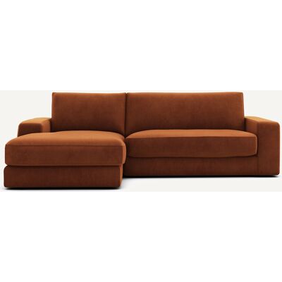 Am.Pm Γωνιακός Καναπές Από Βελούδο Μ170xπ250xυ78cm Καφε Δεξιός, Αριστερός Am.Pm Γωνιακός Καναπές Από Βελούδο Μ170xπ250xυ78cm Καφε Δεξιός, Αριστερός
