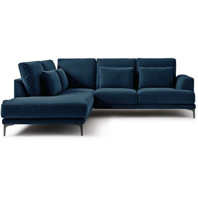 Am.Pm Γωνιακός Καναπές Από Βελούδο Μ222xπ258xυ83cm Μπλε Αριστερός, Δεξιός Am.Pm Γωνιακός Καναπές Από Βελούδο Μ222xπ258xυ83cm Μπλε Αριστερός, Δεξιός