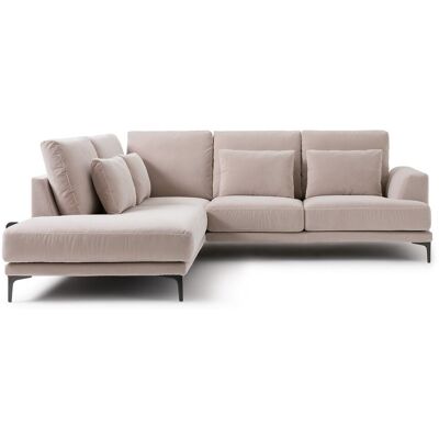 Am.Pm Γωνιακός Καναπές Από Βελούδο Μ222xπ258xυ83cm Γκρι Αριστερός, Δεξιός Am.Pm Γωνιακός Καναπές Από Βελούδο Μ222xπ258xυ83cm Γκρι Αριστερός, Δεξιός