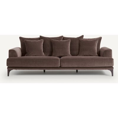 Am.Pm Καναπές Από Λινό Βελούδο Μ105xπ217xυ84cm Καφε 3 Θέσεις, 4 Θέσεις Am.Pm Καναπές Από Λινό Βελούδο Μ105xπ217xυ84cm Καφε 3 Θέσεις, 4 Θέσεις