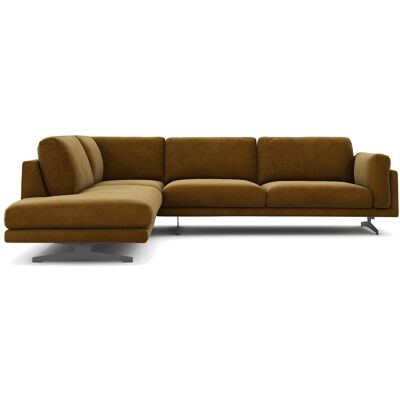 Am.Pm Γωνιακός Καναπές Από Βελούδο Μ234xπ289xυ82cm Καφε Αριστερός, Δεξιός Am.Pm Γωνιακός Καναπές Από Βελούδο Μ234xπ289xυ82cm Καφε Αριστερός, Δεξιός