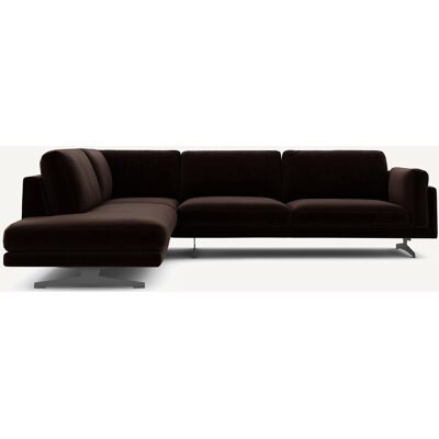 Am.Pm Γωνιακός Καναπές Από Βελούδο Μ234xπ289xυ82cm Καφε Αριστερός, Δεξιός Am.Pm Γωνιακός Καναπές Από Βελούδο Μ234xπ289xυ82cm Καφε Αριστερός, Δεξιός