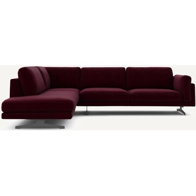 Am.Pm Γωνιακός Καναπές Από Βελούδο Μ234xπ289xυ82cm Κοκκινο Αριστερός, Δεξιός Am.Pm Γωνιακός Καναπές Από Βελούδο Μ234xπ289xυ82cm Κοκκινο Αριστερός, Δεξιός