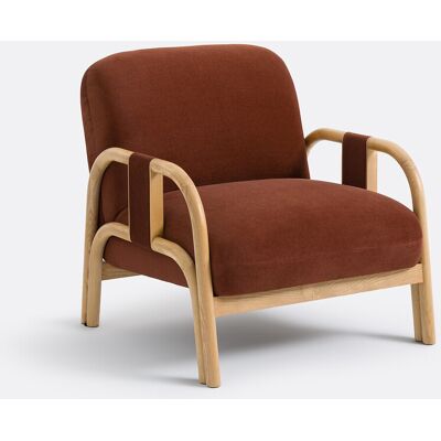 La Redoute Interieurs Καρέκλα Lounge Από Βελούδο Και Φτελιά Vindy Μ81xπ71xυ79cm Κοκκινο One Size La Redoute Interieurs Καρέκλα Lounge Από Βελούδο Και Φτελιά Vindy Μ81xπ71xυ79cm Κοκκινο One Size