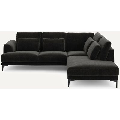 Am.Pm Γωνιακός Καναπές Δεξιός Από Βελούδινο Chenille Μ222xπ258xυ83cm Μαυρο Δεξιός Am.Pm Γωνιακός Καναπές Δεξιός Από Βελούδινο Chenille Μ222xπ258xυ83cm Μαυρο Δεξιός