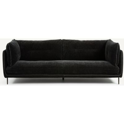 Am.Pm Καναπές Από Βελούδινο Chenille Μ106xπ221xυ80cm Μαυρο 3 Θέσεις, 4 Θέσεις Am.Pm Καναπές Από Βελούδινο Chenille Μ106xπ221xυ80cm Μαυρο 3 Θέσεις, 4 Θέσεις